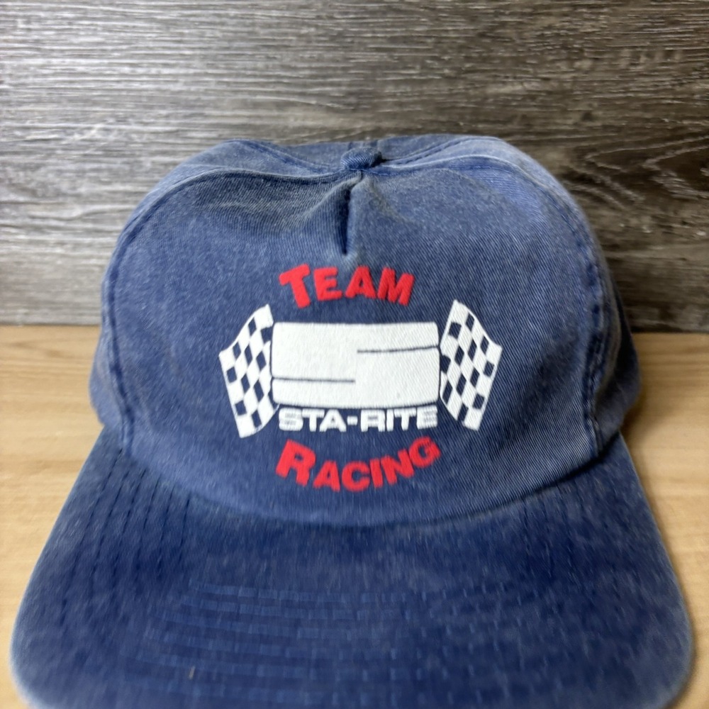 Vintage STA RITE Racing Hat Cap Strap Back Racing Mens Adjsutable - Picture 2 of 10